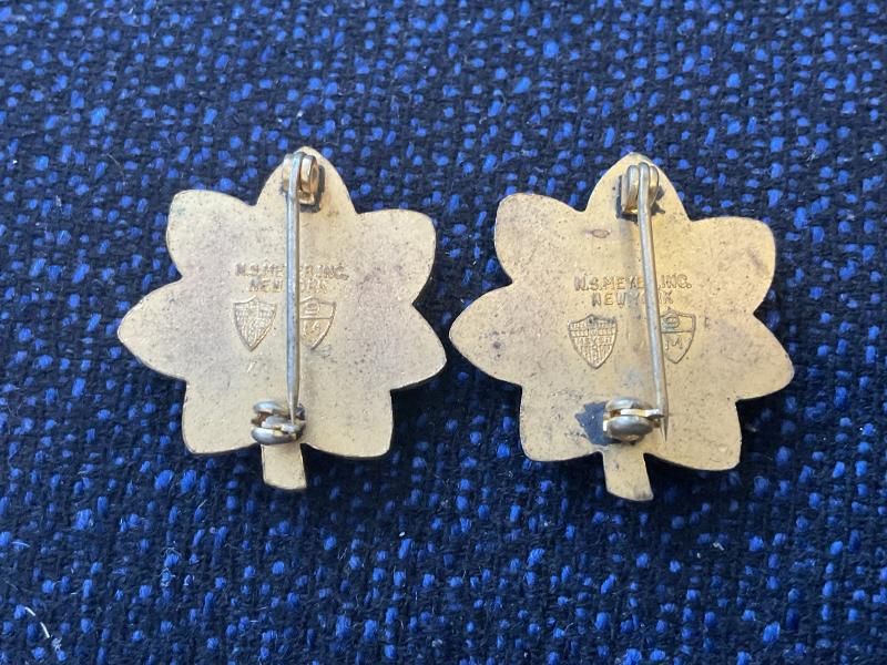 WW2 US Army majors rank leaves by MEYER N.Y