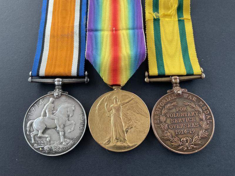 Gradia Militaria -  WW1 Territorial Force & pair to C.CAWOOD,RHA /MGC