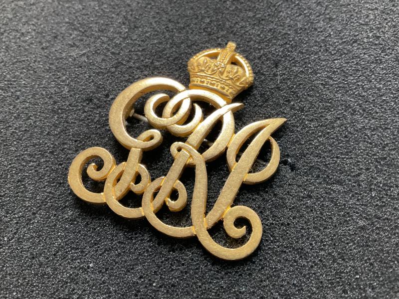 Post 1902 Indian Army officers gilded brass head dress badge