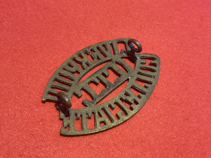 WW1 Liverpool Collegiate O.T.C brass shoulder title