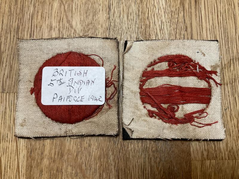 WW2 5th Indian Army Division formation signs