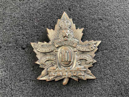 Gradia Militaria -  WW1 CEF 101st Infantry Batt (Winnipeg) cap badge