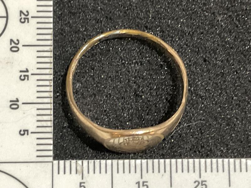 WW1/2 Essex Yeomanry gold signet ring