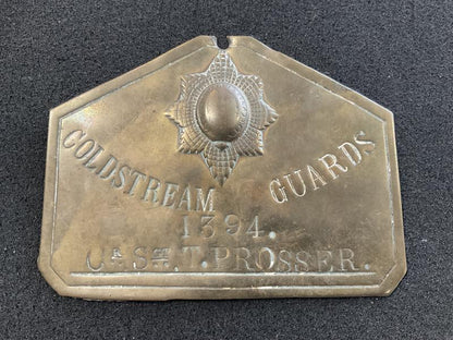 Gradia Militaria -  Boer War/ WW1 Coldstream Guards C. SGT bed plate