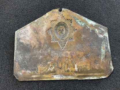 Boer War/ WW1 Coldstream Guards C. SGT bed plate