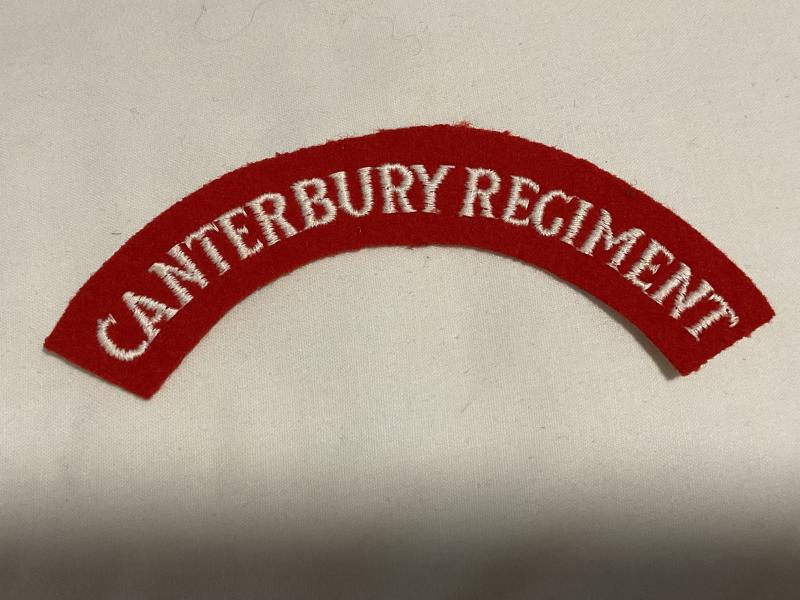Gradia Militaria -  N.Z CANTERBURY REGIMENT cloth shoulder title