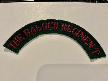 Gradia Militaria -  WW2 THE BALUCH REGIMENT cloth shoulder title