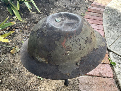 Battle of Crete Australian Diggers steel helmet dated 1941