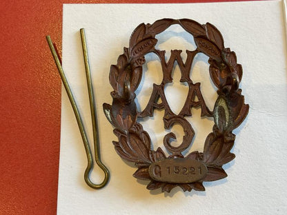 WW1 Womens Army Auxillery Corps (W.A.A.C) Officers cap badge