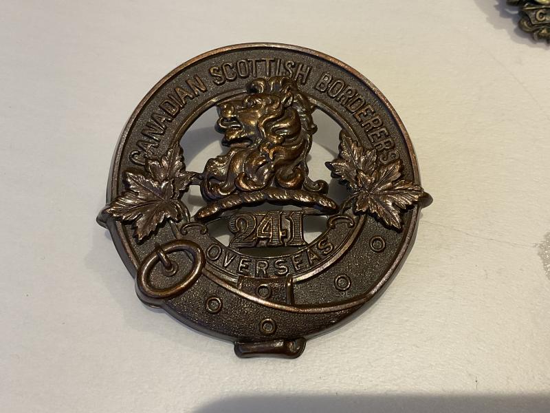 Gradia Militaria -  WW1 CEF 241st Infantry Batt (Canadian Scottish Borderers) Glengarry badge.