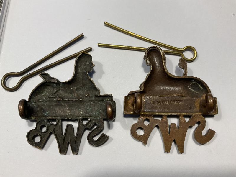 WW1 South Wales Borderers (SWB) bronze OSD collars