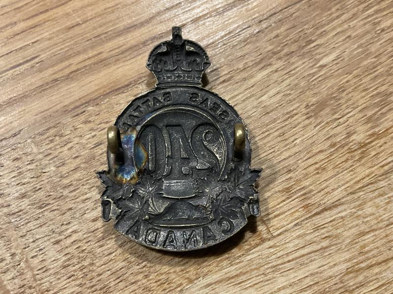 WW1 CEF 240th Inf Battalion cap badge.