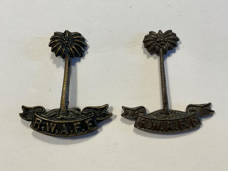 Gradia Militaria -  WW2 R.W.A.F.F Officers service dress collar badges