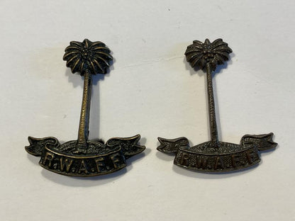 Gradia Militaria -  WW2 R.W.A.F.F Officers service dress collar badges