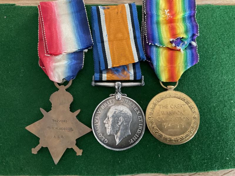 WW1 Mons Trio; Harry Roscoe, Notts Company, 7th Div T/A.S.C.