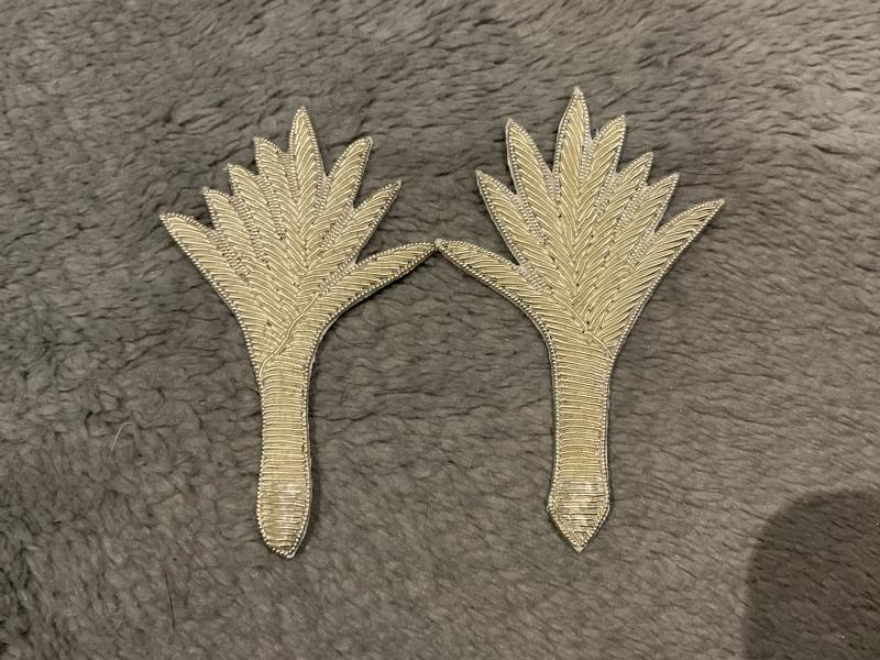 Welsh Guards officers full dress bullion collar badges.