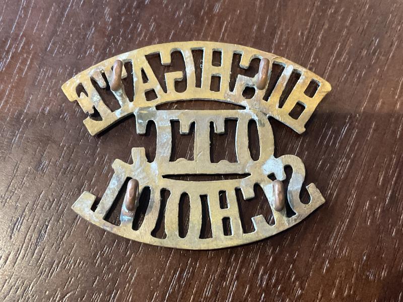 Highgate school O.T.C brass shoulder title.