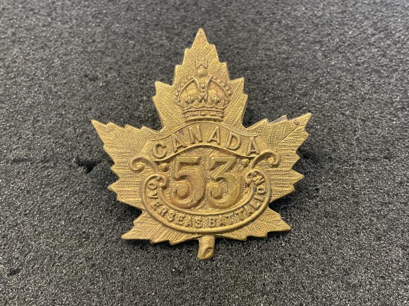 Gradia Militaria -  WW1 C.E.F 53rd Infantry Battalion cap badge