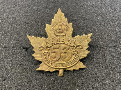 Gradia Militaria -  WW1 C.E.F 53rd Infantry Battalion cap badge