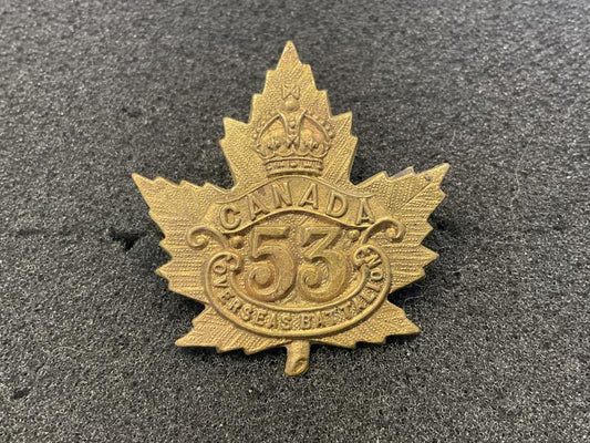 Gradia Militaria -  WW1 C.E.F 53rd Infantry Battalion cap badge