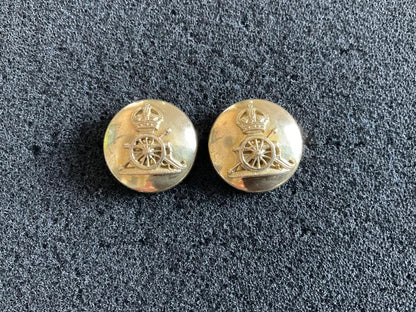 Gradia Militaria -  WW1/2 Royal Artillery 19mm Officers 2 part gilt buttons.