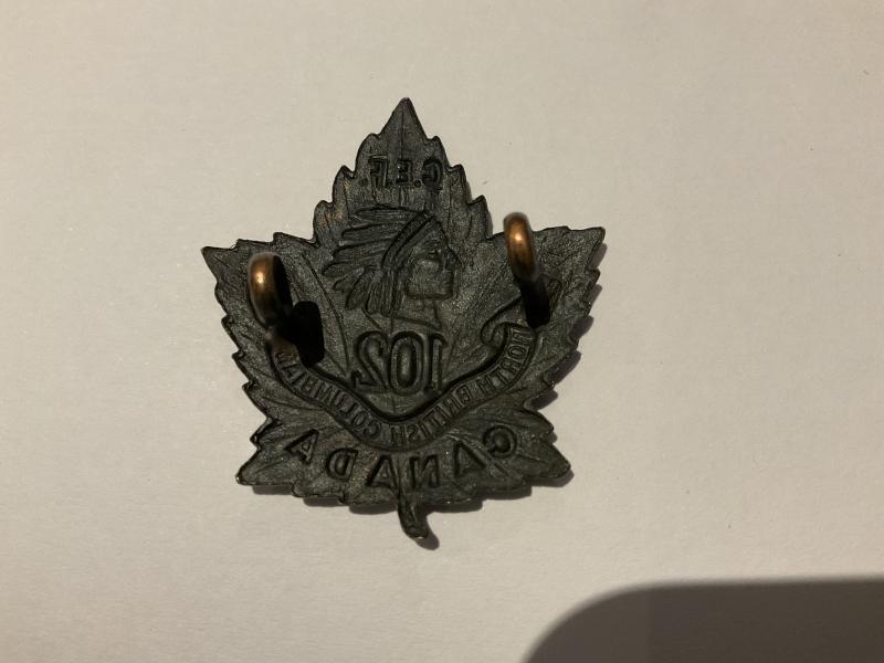 WW1 C.E.F 102nd (North British Columbians) collar badge