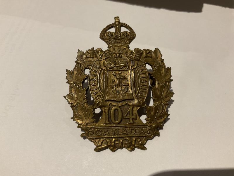 Gradia Militaria -  WW1 C.E.F 104th Infantry Battalion cap badge by C & S Co