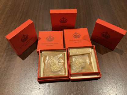 WW2 Silver A.R.P badge in original Red cardboard box of issue
