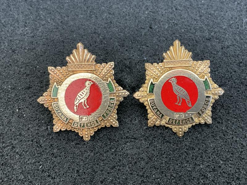 Gradia Militaria -  Guyana Defence Force collar badges, circa 1960-70s