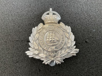 Gradia Militaria -  K/C British Guiana Police helmet plate circa 1902-39