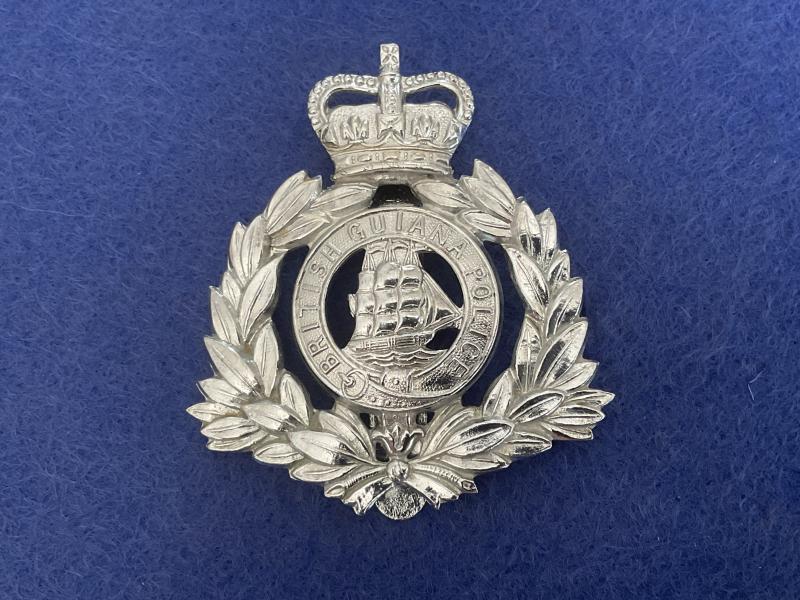Gradia Militaria -  Q/C British Guiana police helmet badge circa 1953-66