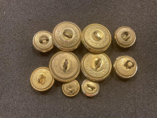 Buttons For Color Guard Anodised Irish Guards buttons K/C & Q/C buttons x 10 – Gradia Militaria