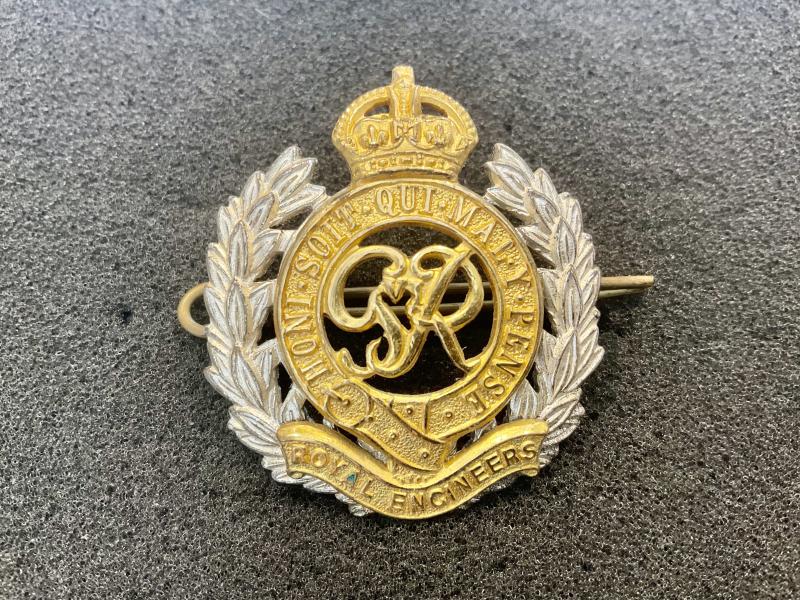 Gradia Militaria -  George VI Royal Engineers officers cap badge by Gaunt.