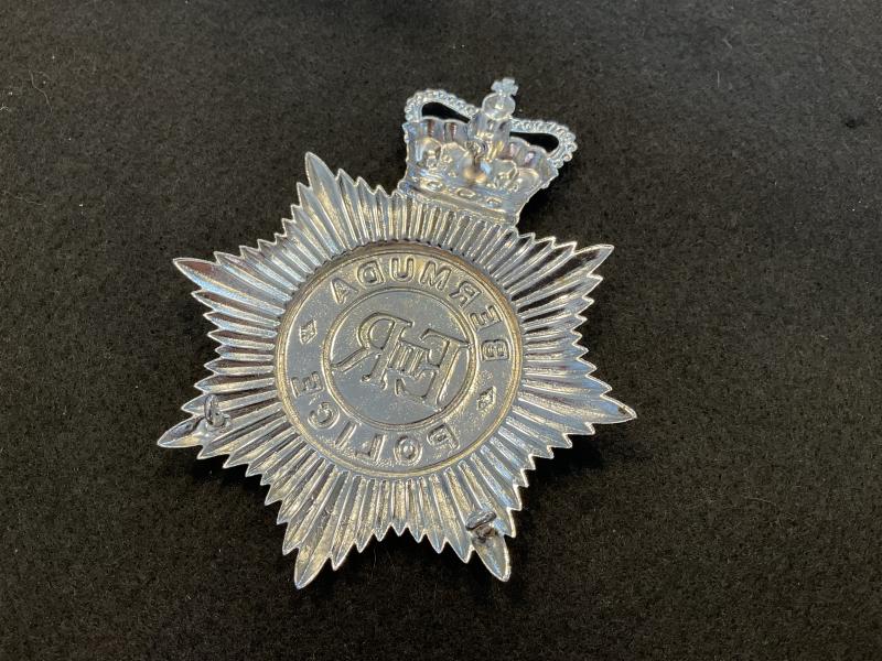 Q/C Bermuda Police Helmet plate.