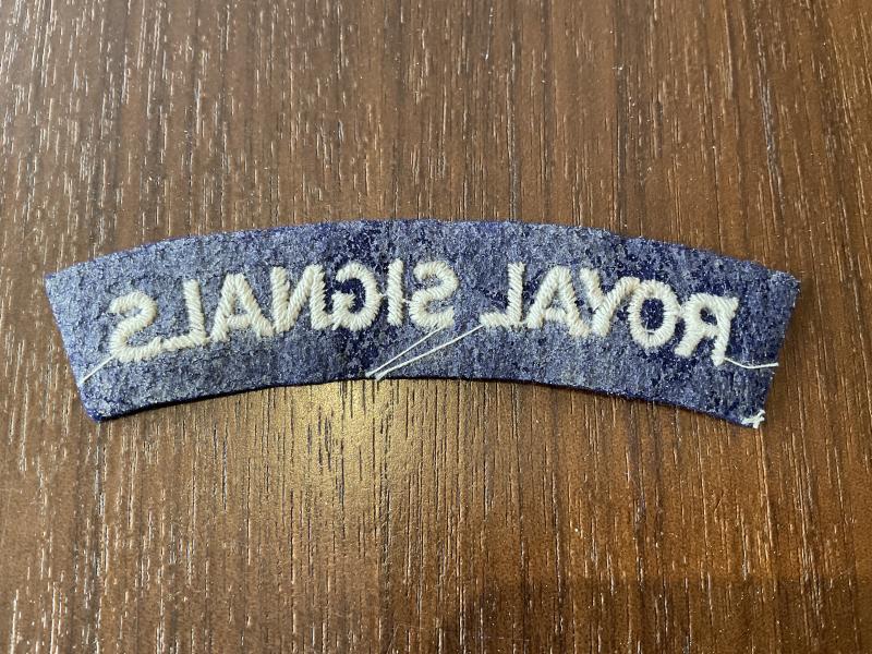 WW2 ROYAL SIGNALS paste back shoulder title