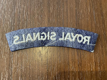 WW2 ROYAL SIGNALS paste back shoulder title