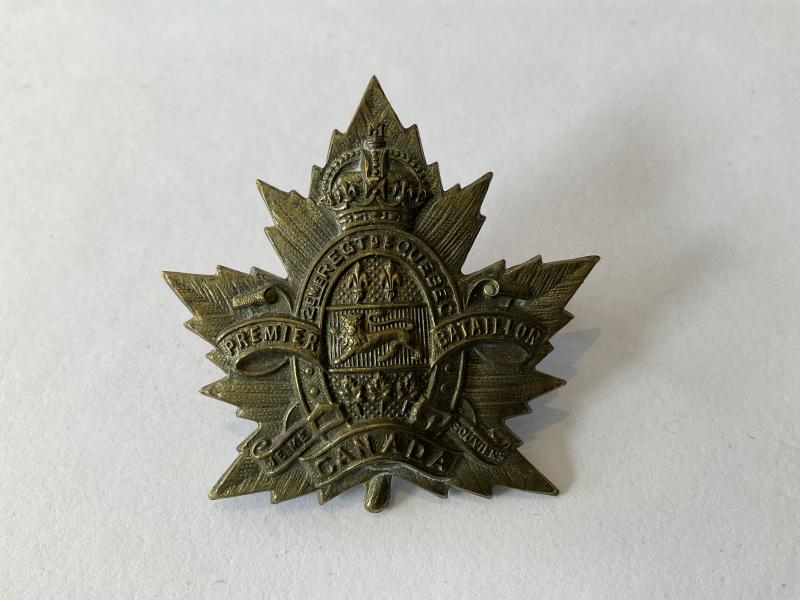 Gradia Militaria -  WW1 C.E.F 2nd Quebec Regt, Depot Battalion cap badge
