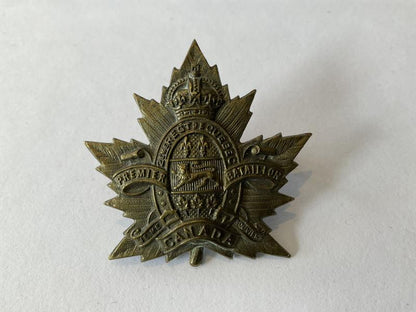 Gradia Militaria -  WW1 C.E.F 2nd Quebec Regt, Depot Battalion cap badge