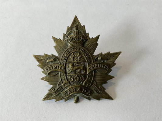 Gradia Militaria -  WW1 C.E.F 2nd Quebec Regt, Depot Battalion cap badge