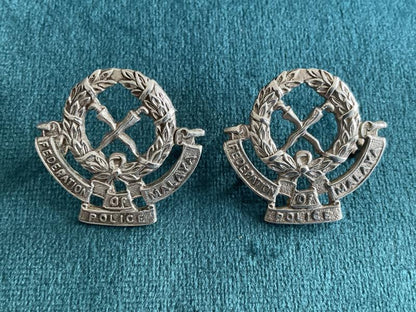 Gradia Militaria -  1940-50s Federation of Malaya Police collar badges.