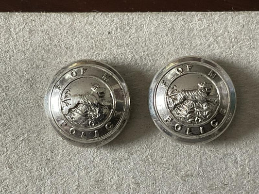 Gradia Militaria -  1951 dated silver Federation of Malay Police cap buttons.