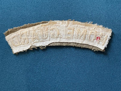 WW2 HOME GUARD wool backed shoulder title