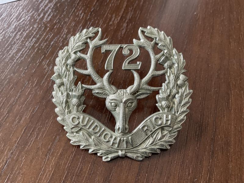 Gradia Militaria -  WW1 C.E.F The 72nd Seaforth Highlanders badge by HEMSLEYS.