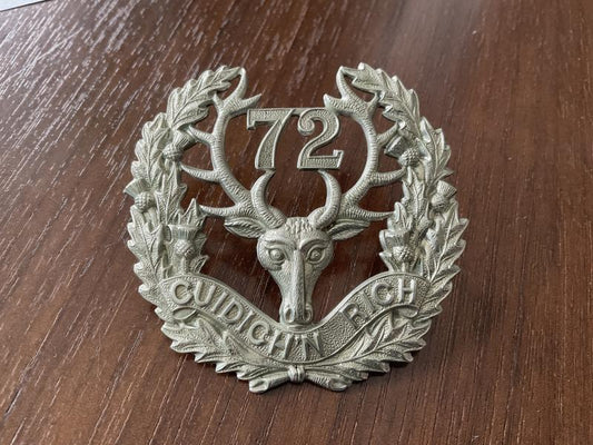 Gradia Militaria -  WW1 C.E.F The 72nd Seaforth Highlanders badge by HEMSLEYS.