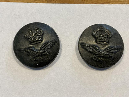 Gradia Militaria -  WW2 R.A.F black plastic pair of 14mm cap buttons