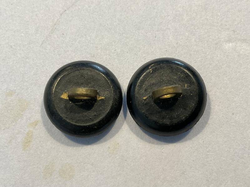 WW2 R.A.F black plastic pair of 14mm cap buttons