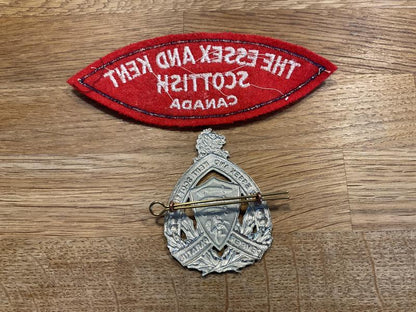 The Essex & Kent Scottish of Canada cap badge & title.