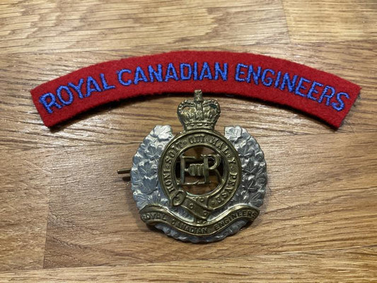 Gradia Militaria -  Royal Canadian Engineers cap badge & shoulder title