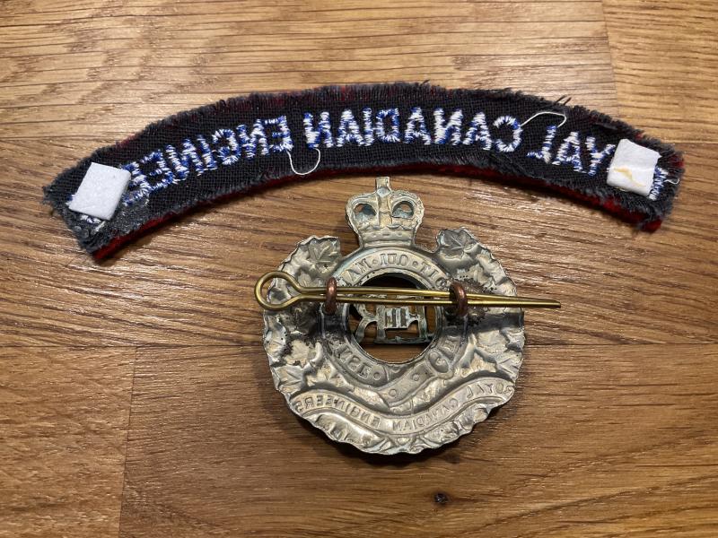 Royal Canadian Engineers cap badge & shoulder title