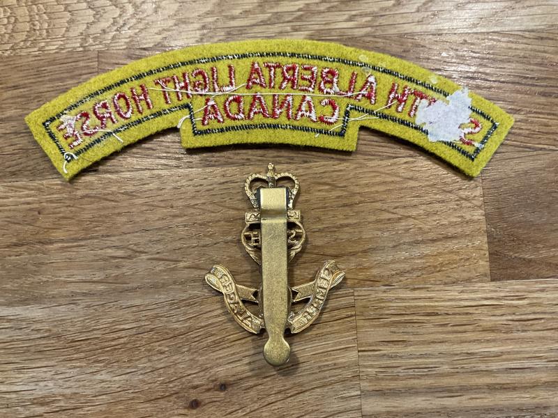 South Alberta Light Horse cap badge & shoulder title.